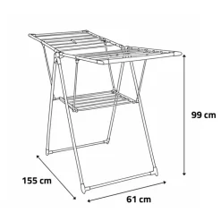 Étendoir à linge métal pliable 16 m – robuste et pratique