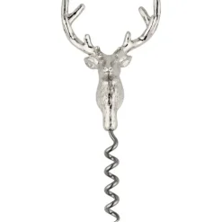Tire-bouchon cerf en métal zinc argenté 14cm 180g