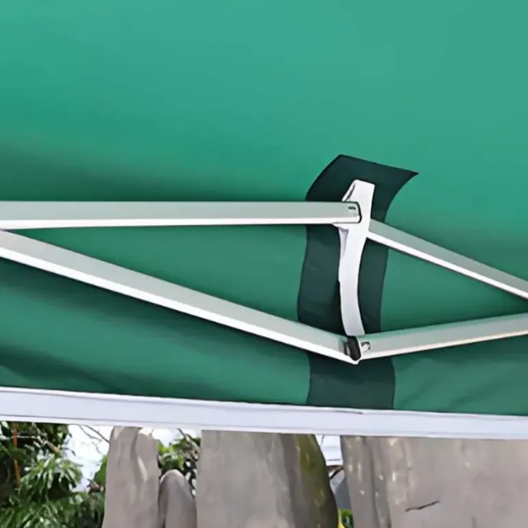 Tonnelle pliante aluminium 3x3 m verte avec parois latérales