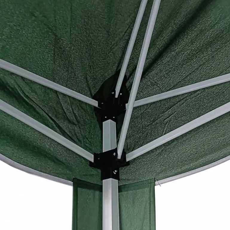 Tonnelle pliante 3x4 m en acier verte avec parois latérales
