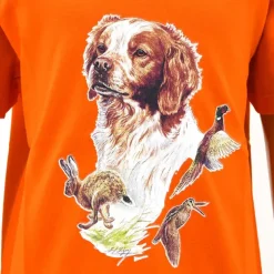 T-shirt enfant épagneul coton doux orange 6 à 12 ans