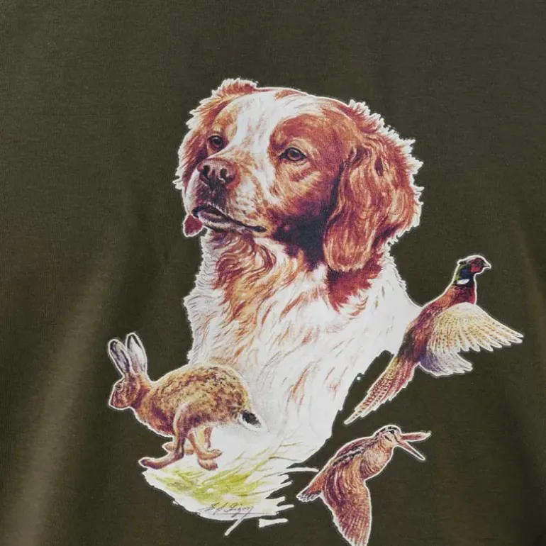 T-shirt kaki épagneul Bartavel®