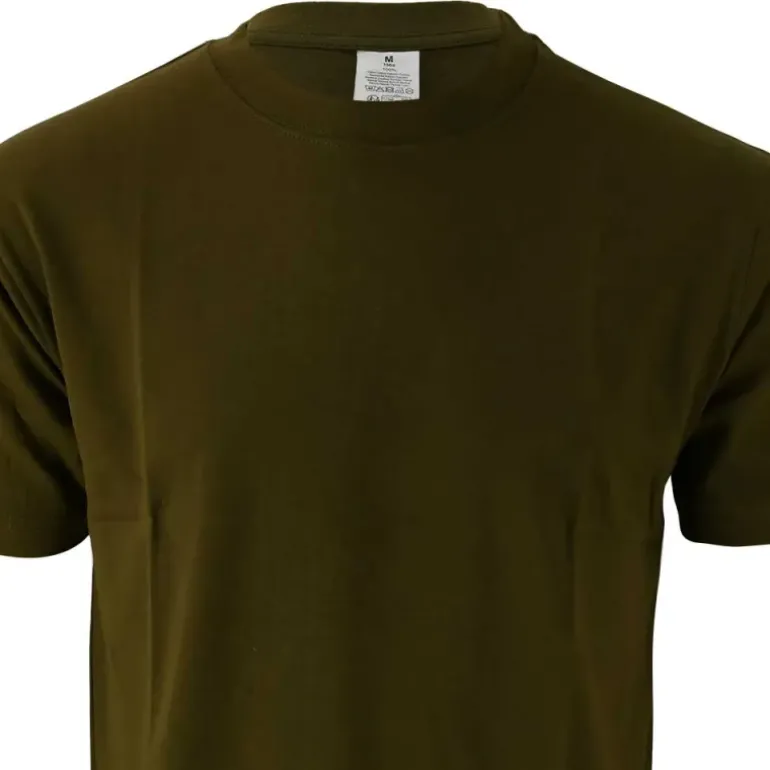 T-shirt manches courtes coupe droite 100% coton kaki S à 3XL