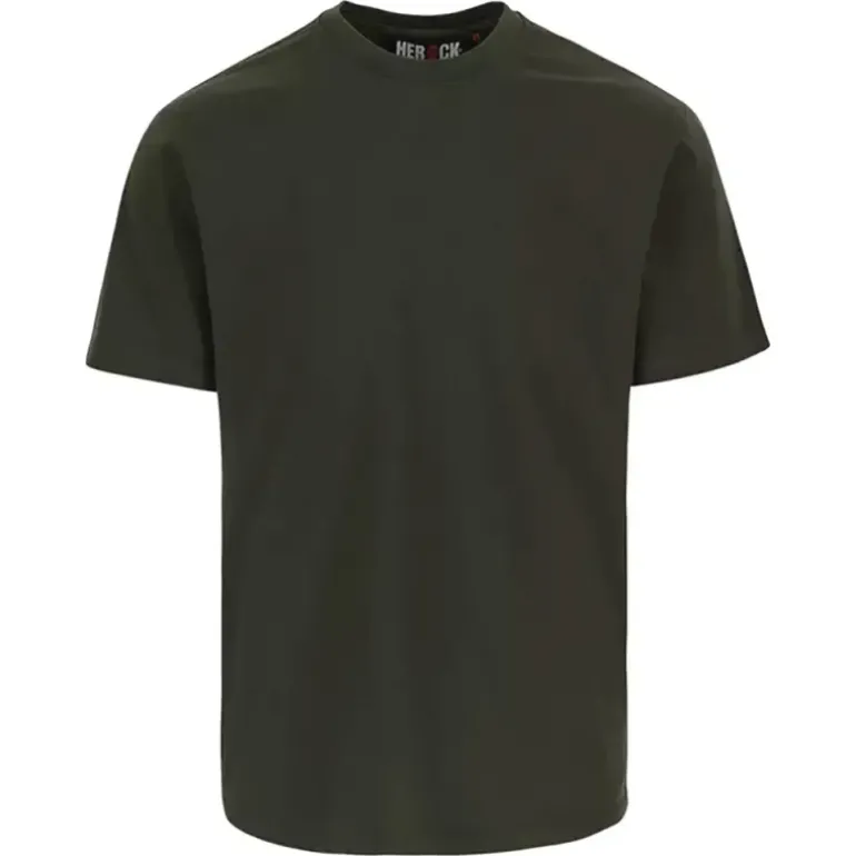 T-shirt manches courtes Herock® Homme - Col rond - Kaki - 100% coton 190 g/m²