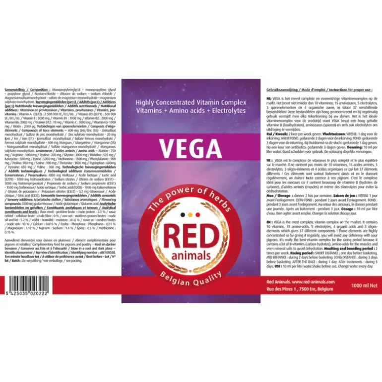 Vega vitamines volailles, pigeons et lapins 1 L