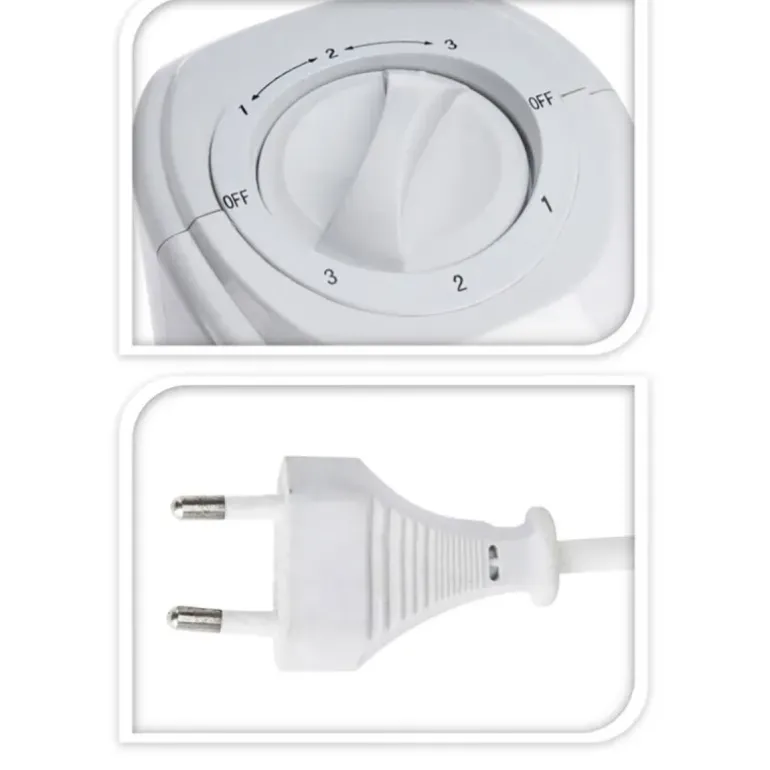 Ventilateur tour pivotant 45W - 80 cm - 3 vitesses - Blanc