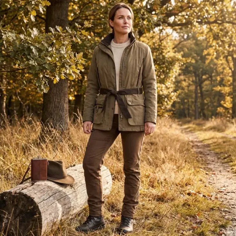 Veste chasse Cevrus femme 2 poches imperméable polyester XS à 2XL