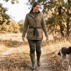 Veste chasse Cevrus femme 2 poches imperméable polyester XS à 2XL