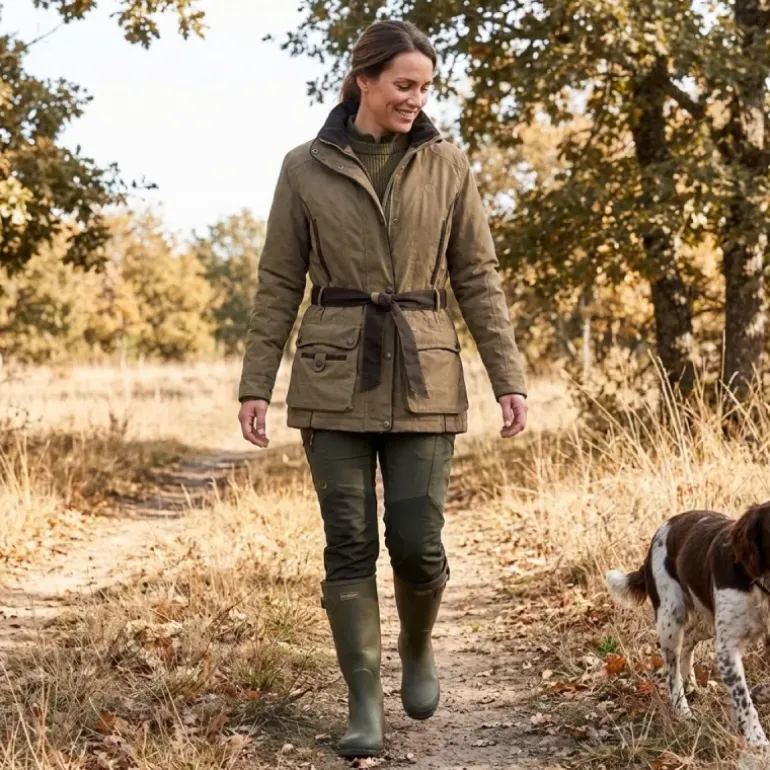 Veste chasse Cevrus femme 2 poches imperméable polyester XS à 2XL