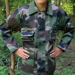Veste chasse fermeture glissière coton polyester camo 6 à 16 ans