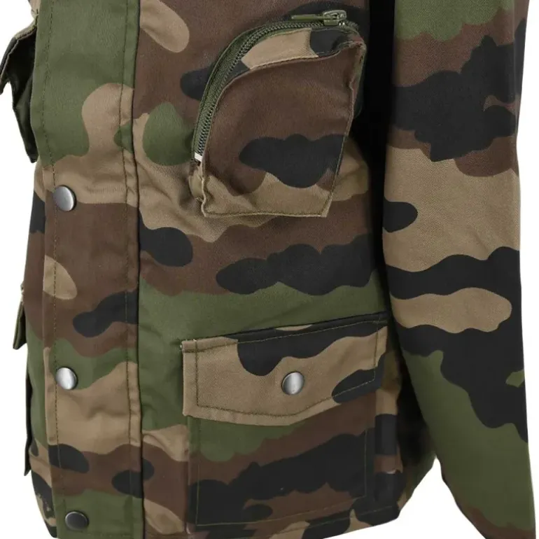 Veste chasse fermeture glissière coton polyester camo 6 à 16 ans