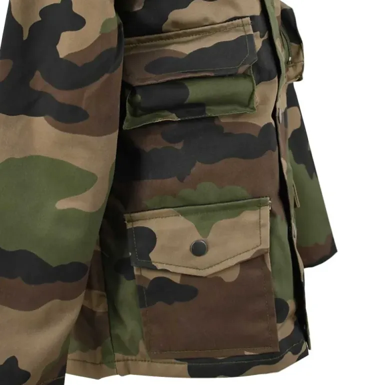 Veste chasse fermeture glissière coton polyester camo 6 à 16 ans
