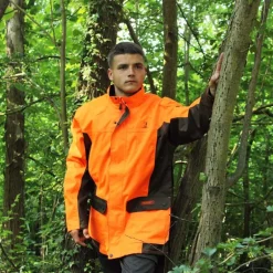 Veste Renfort à capuche imperméable polyester orange S à 4XL