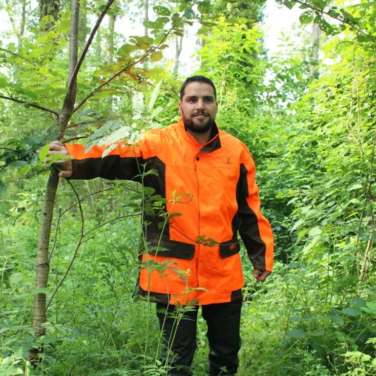 Veste Renfort à capuche imperméable polyester orange S à 4XL