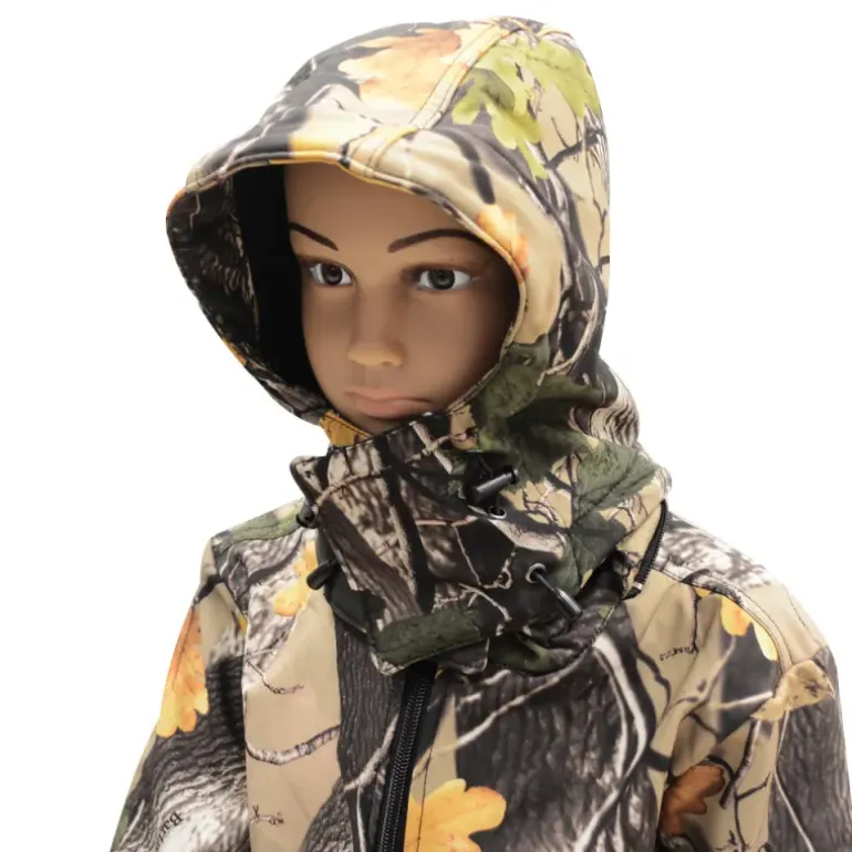 Veste Softshell enfant Buffalo camo feuille en Taille 8 et 14 ans