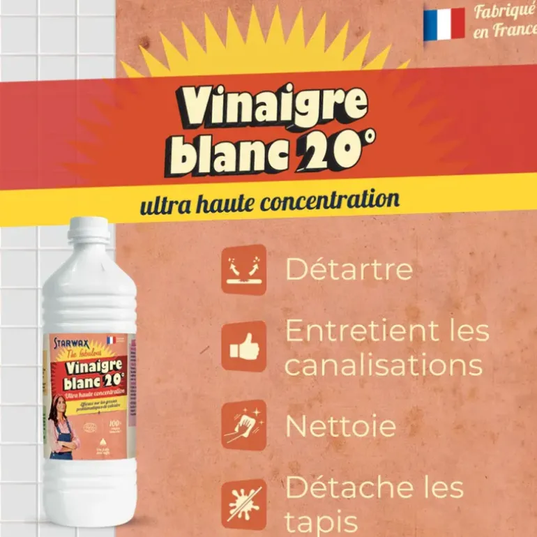 Vinaigre blanc 20° Starwax The Fabulous – Détartrant puissant